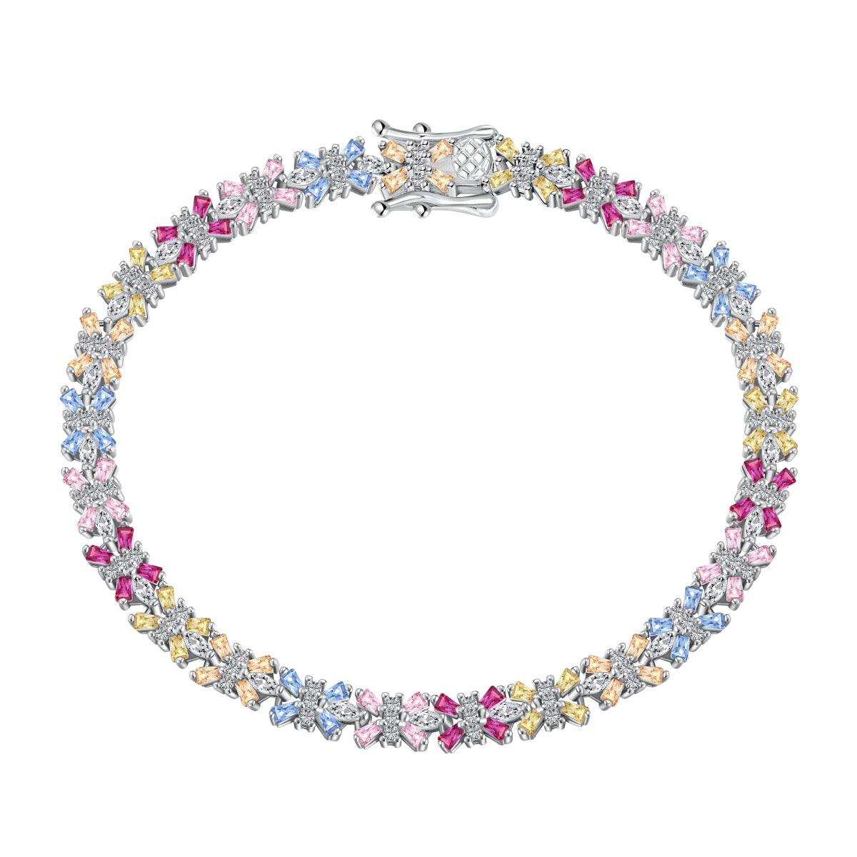 [Solara Jewelry ]輝くカラフルなエメラルドカットパーティブレスレット
