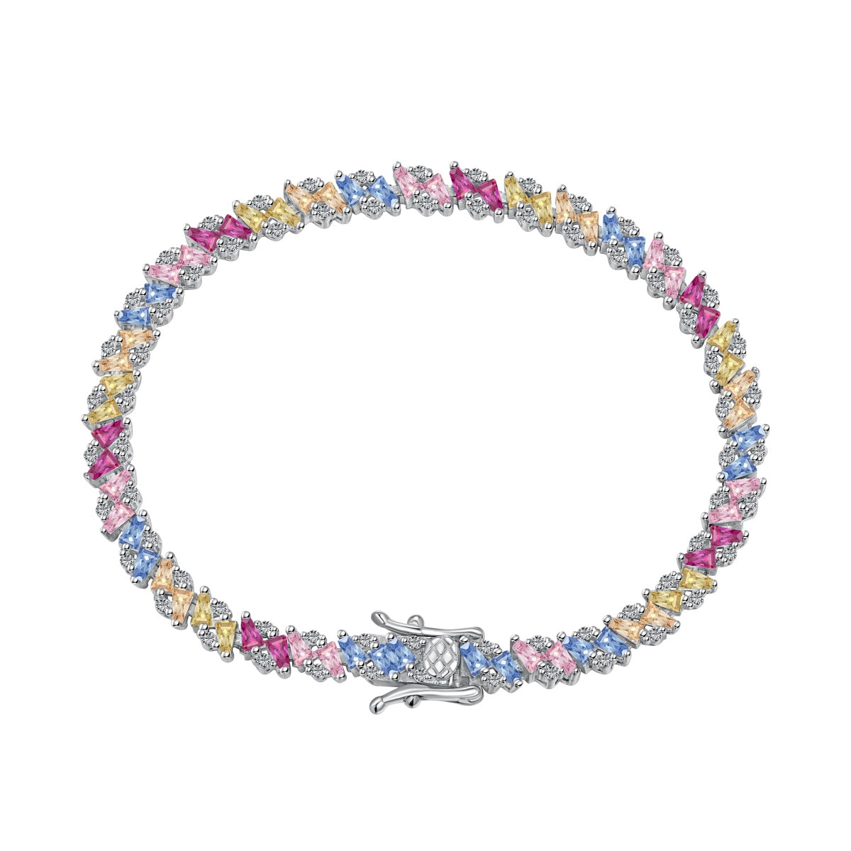 [Solara Jewelry ]オーナメント スパークリング マルチカット パーティーブレスレット