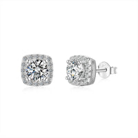 [Solara Jewelry ]Classic Round Center Stone Stud Earrings