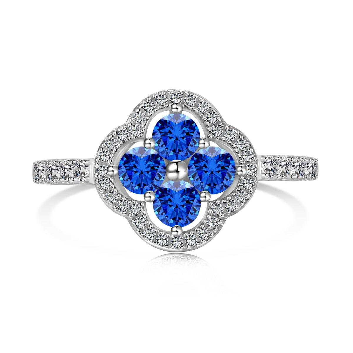 [Solara Jewelry ]Four Leaf Clover Flower Design Ring