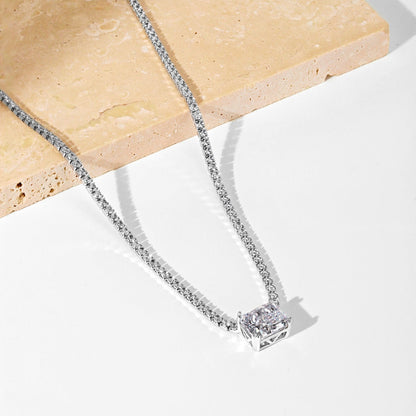 [Solara Jewelry] Eleganter Halskette mit Radiant-Schliff, 4,0 Karat
