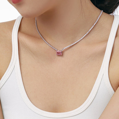 [Solara Jewelry] Eleganter Halskette mit Radiant-Schliff, 4,0 Karat