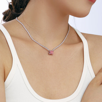 [Solara Jewelry] Eleganter Halskette mit Radiant-Schliff, 4,0 Karat