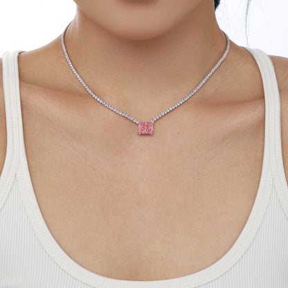 [Solara Jewelry] Eleganter Halskette mit Radiant-Schliff, 4,0 Karat