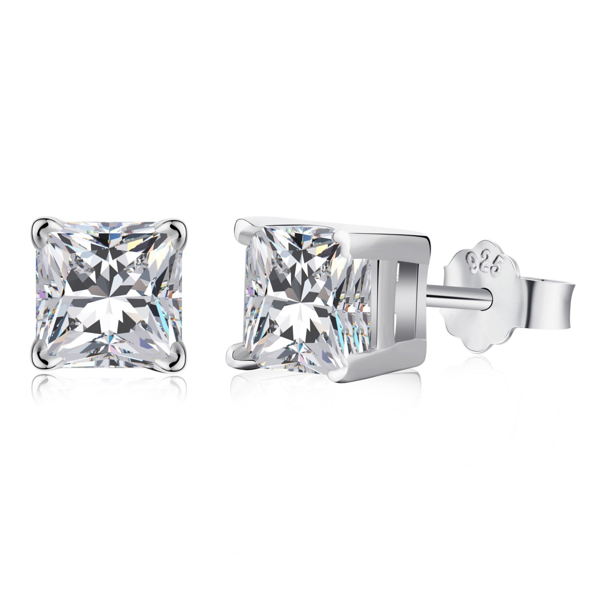 [Solara Jewelry ]1,0 Karat Radiant Prinzessschliff Hochzeits-Ohrringe