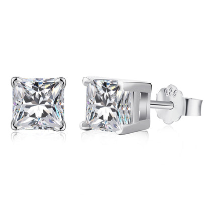 [Solara Jewelry ]1,0 Karat Radiant Prinzessschliff Hochzeits-Ohrringe