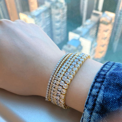 [Solara Jewelry ]Funkelndes strahlendes Tennisarmband mit Prinzessschliff