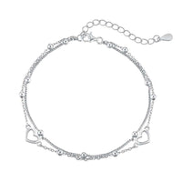 [Solara Jewelry ]Dainty Double Layer Love Heart Bracelet