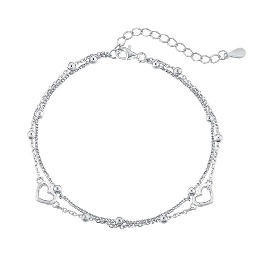 [Solara Schmuck] Zartes doppellagiges Liebesherz-Armband