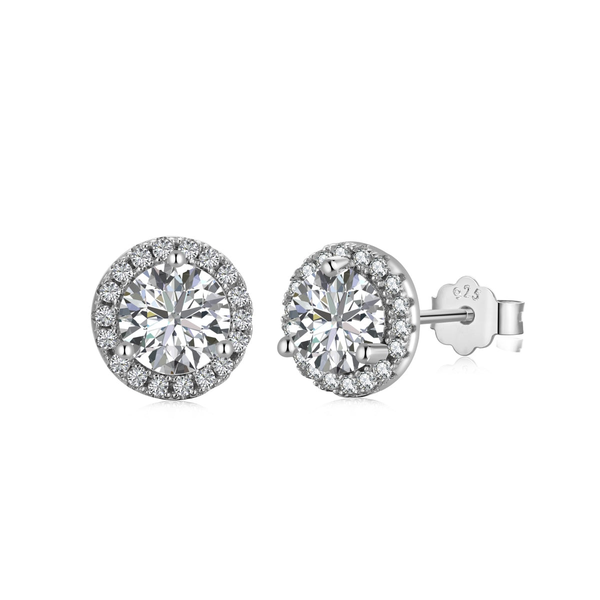 [Solara Schmuck] Klassische Prinzessinnen Ohrringe mit Rundschliff