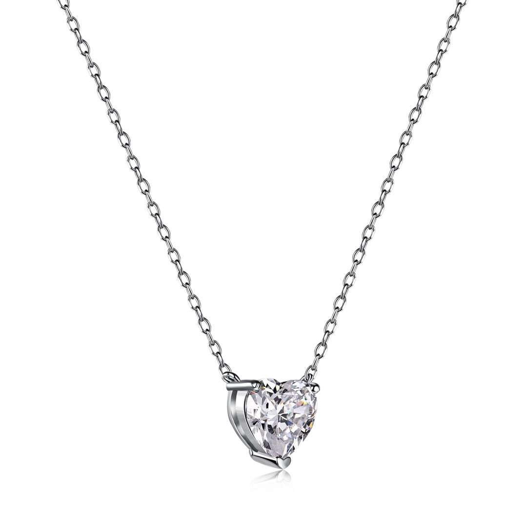 [Solara Jewelry ]ハート型メインストーンペンダント鎖骨ネックレス