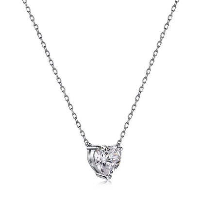 [Solara Jewelry ]ハート型メインストーンペンダント鎖骨ネックレス