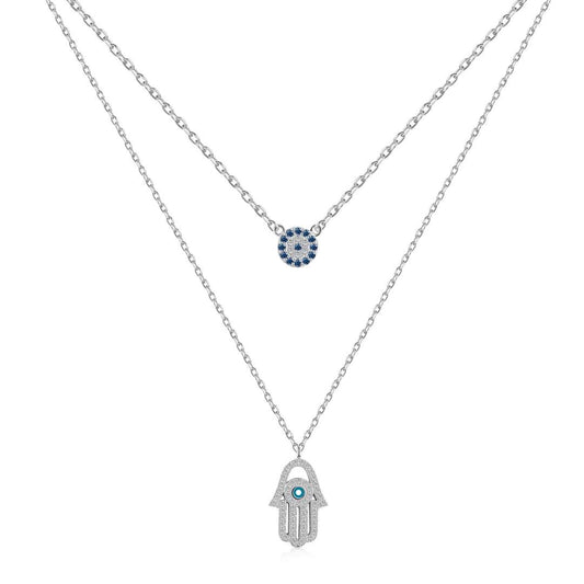 [Solara Jewelry ] Dämonenauge Hamsa Palm Halskette