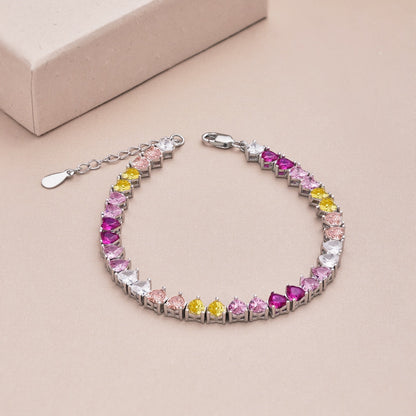 [Solara Jewelry ]豪華でカラフルなロマンチックなハート型恋人ブレスレット