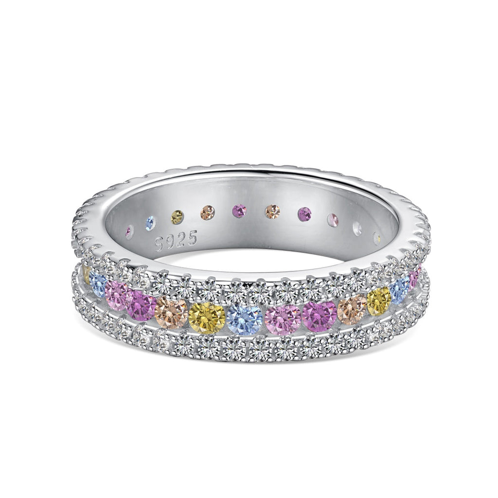 [Solara Jewelry ]Delicate Colorful Round Cut Daily Ring
