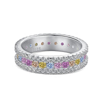 [Solara Jewelry ]Delicate Colorful Round Cut Daily Ring