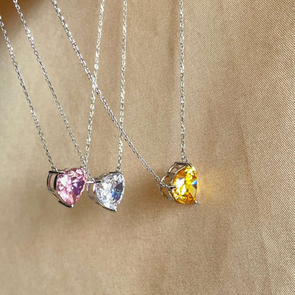[Solara Jewelry ]6.0 Karat Radiant Herzschliff Halskette