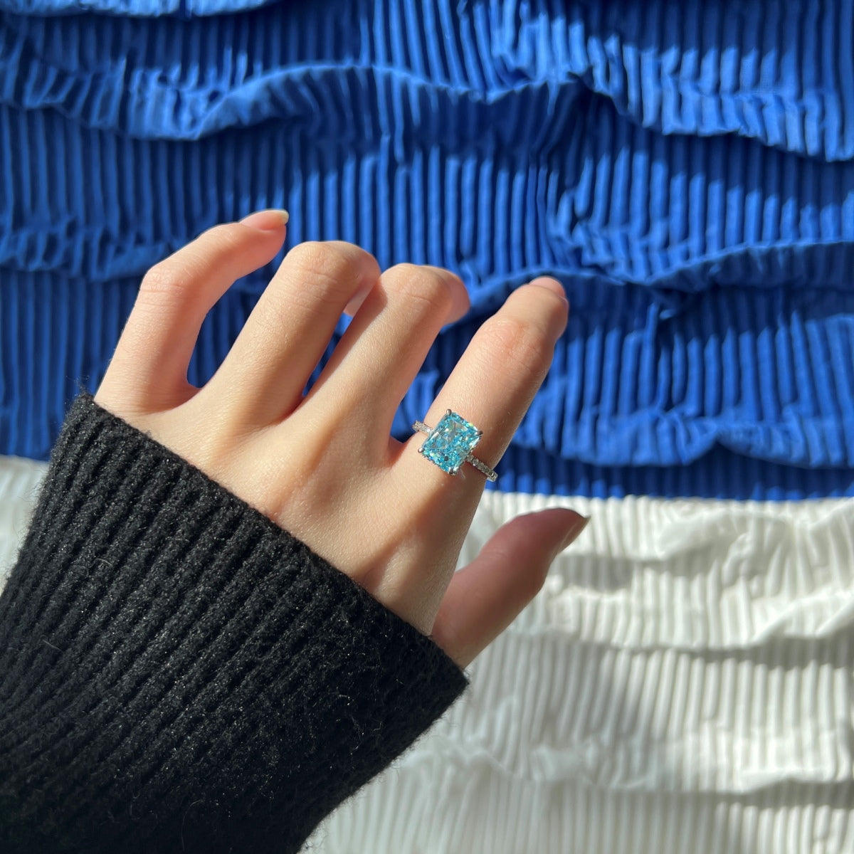 [Solara Schmuck ]4.0 Karat Luxuriöser Verlobungsring