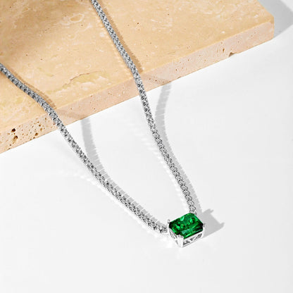 [Solara Jewelry] Eleganter Halskette mit Radiant-Schliff, 4,0 Karat