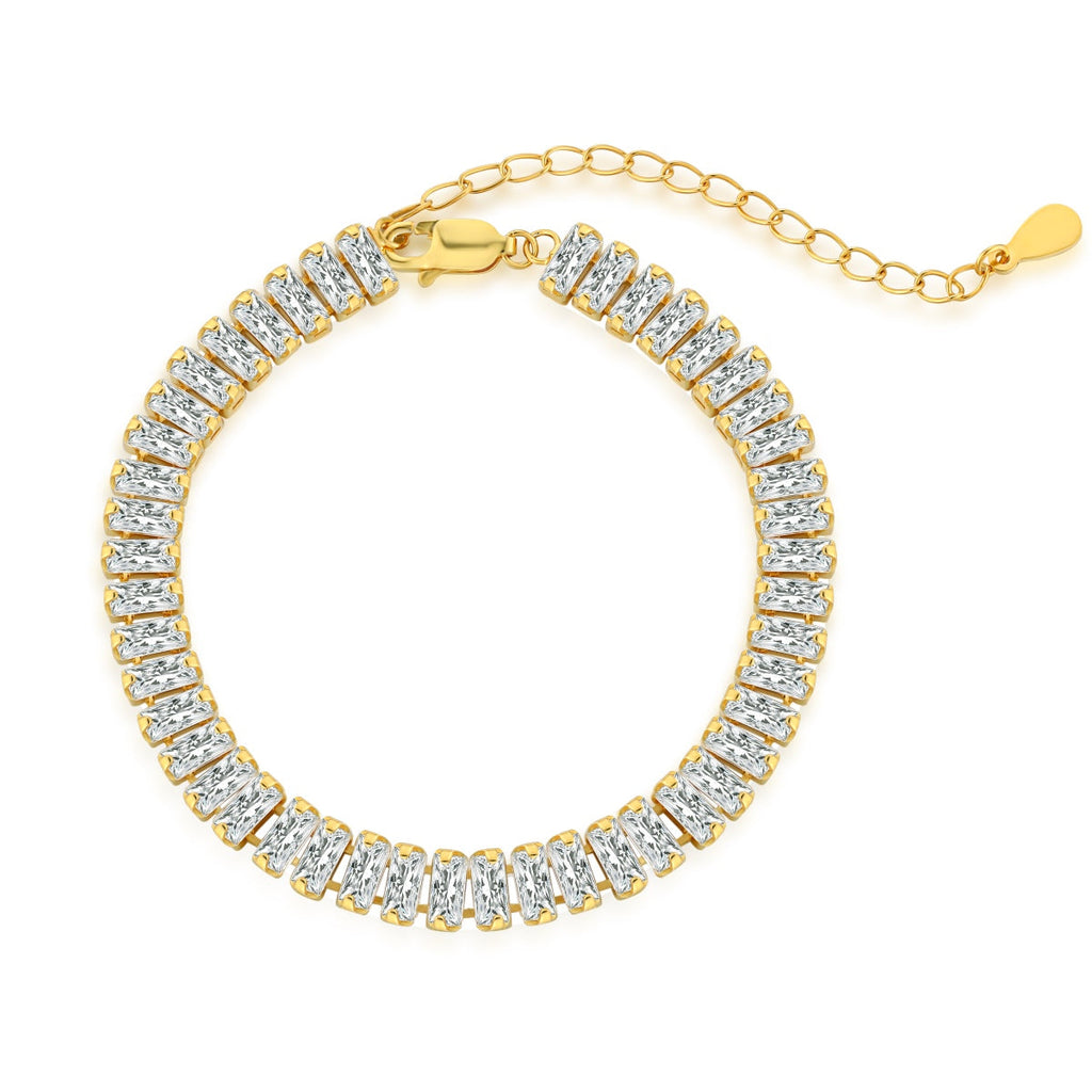 [Solara Jewelry ]Exquisites Armband mit Smaragdschliff für jeden Tag
