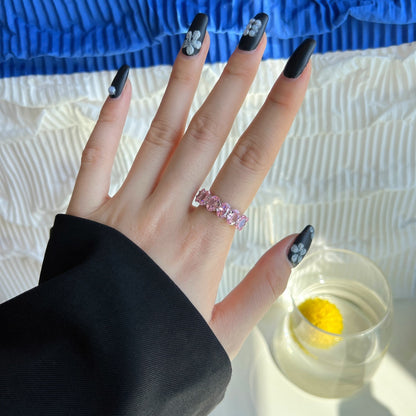 [Solara Jewelry ]Dainty Elongated Cushion Cut Tennis Ring
