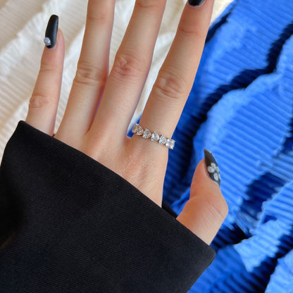 [Solara Jewelry ]0.25カラット ラディアントロマンス ハートカット ラバーリング