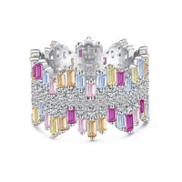 [Solara Jewelry ]Luxurious Colorful Radiant Cut Daily Ring