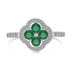 [Solara Jewelry ]Four Leaf Clover Flower Design Ring