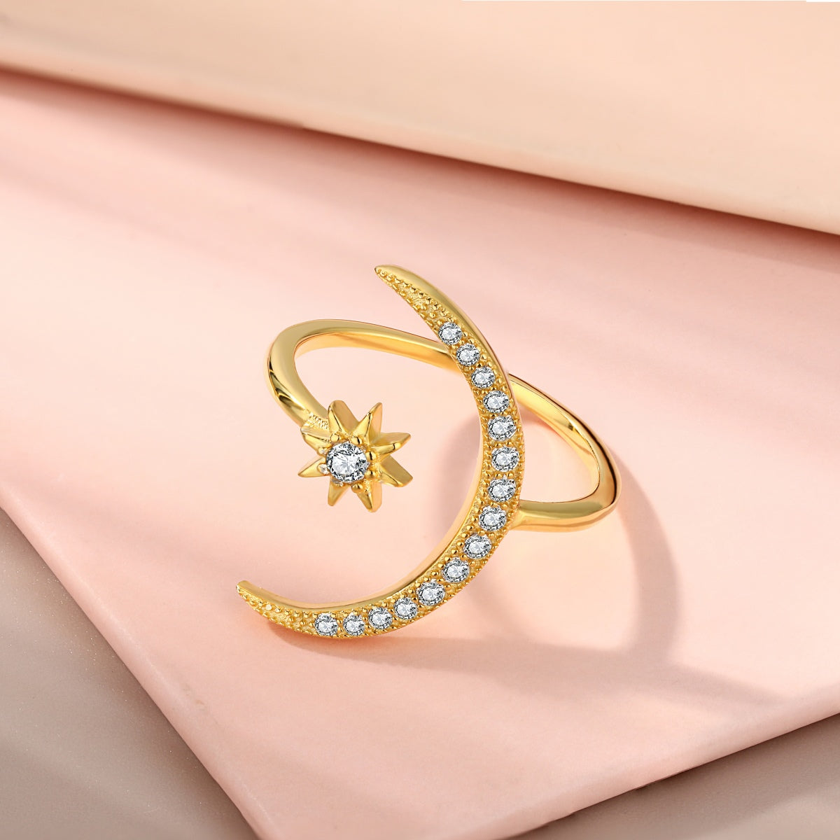 [ソララジュエリー]エタニティ月と星のリング