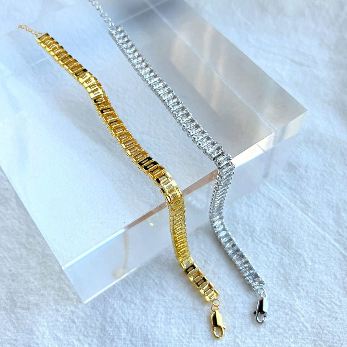 [Solara Jewelry ]エメラルドカット ブレスレット デイリーユースに