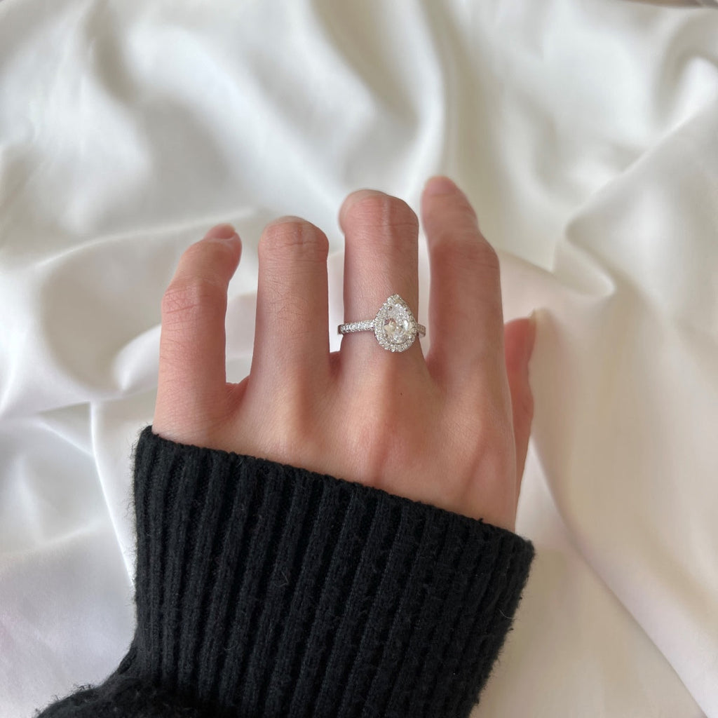 [Solara Jewelry ]1,0 Karat Luxuriöser, strahlender Hochzeitring in Tropfenform
