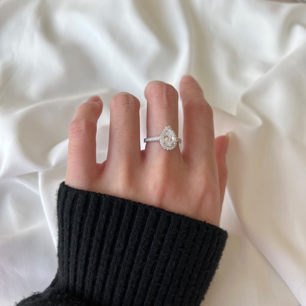 [Solara Jewelry ]1,0 Karat Luxuriöser, strahlender Hochzeitring in Tropfenform