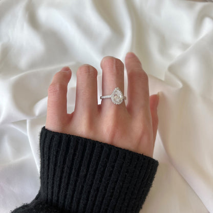 [Solara Jewelry ]1,0 Karat Luxuriöser, strahlender Hochzeitring in Tropfenform