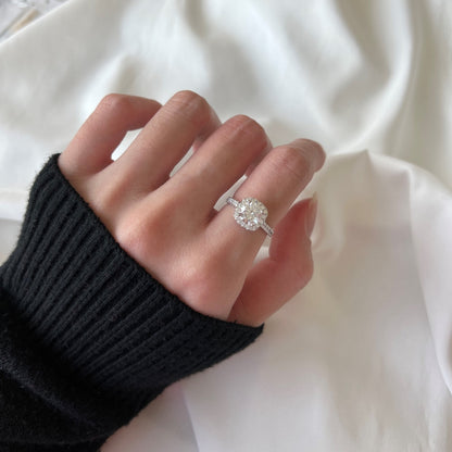 [Solara Jewelry] 輝く高貴なラウンドカット ウェディングリング