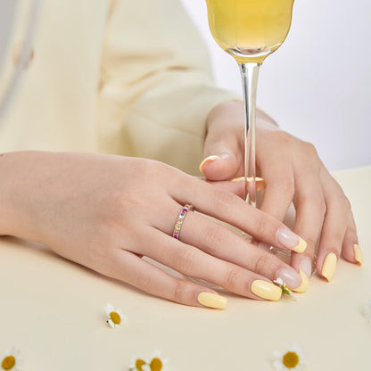 [Solara Jewelry ]輝くラウンドカットテニスリング