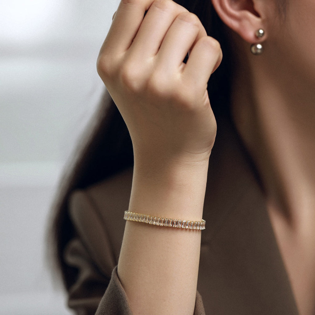 [Solara Jewelry ]Exquisites Armband mit Smaragdschliff für jeden Tag