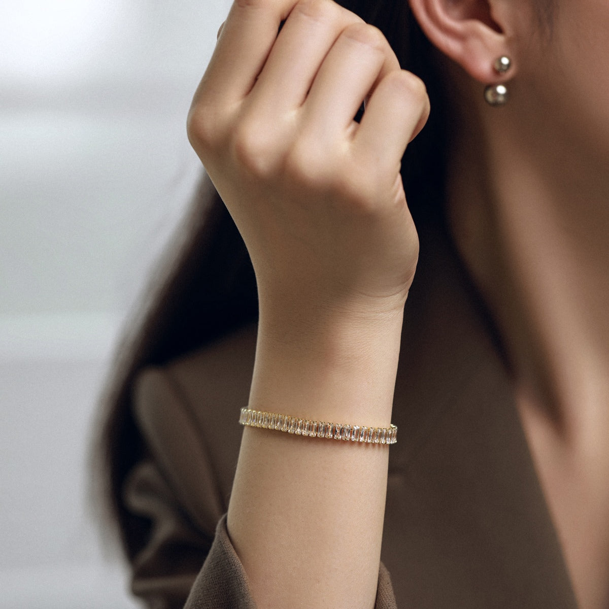 [Solara Jewelry ]Exquisites Armband mit Smaragdschliff für jeden Tag