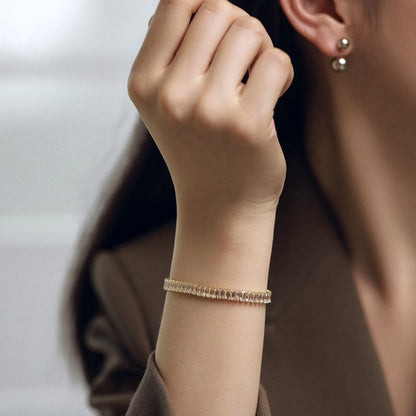 [Solara Jewelry ]エメラルドカット ブレスレット デイリーユースに