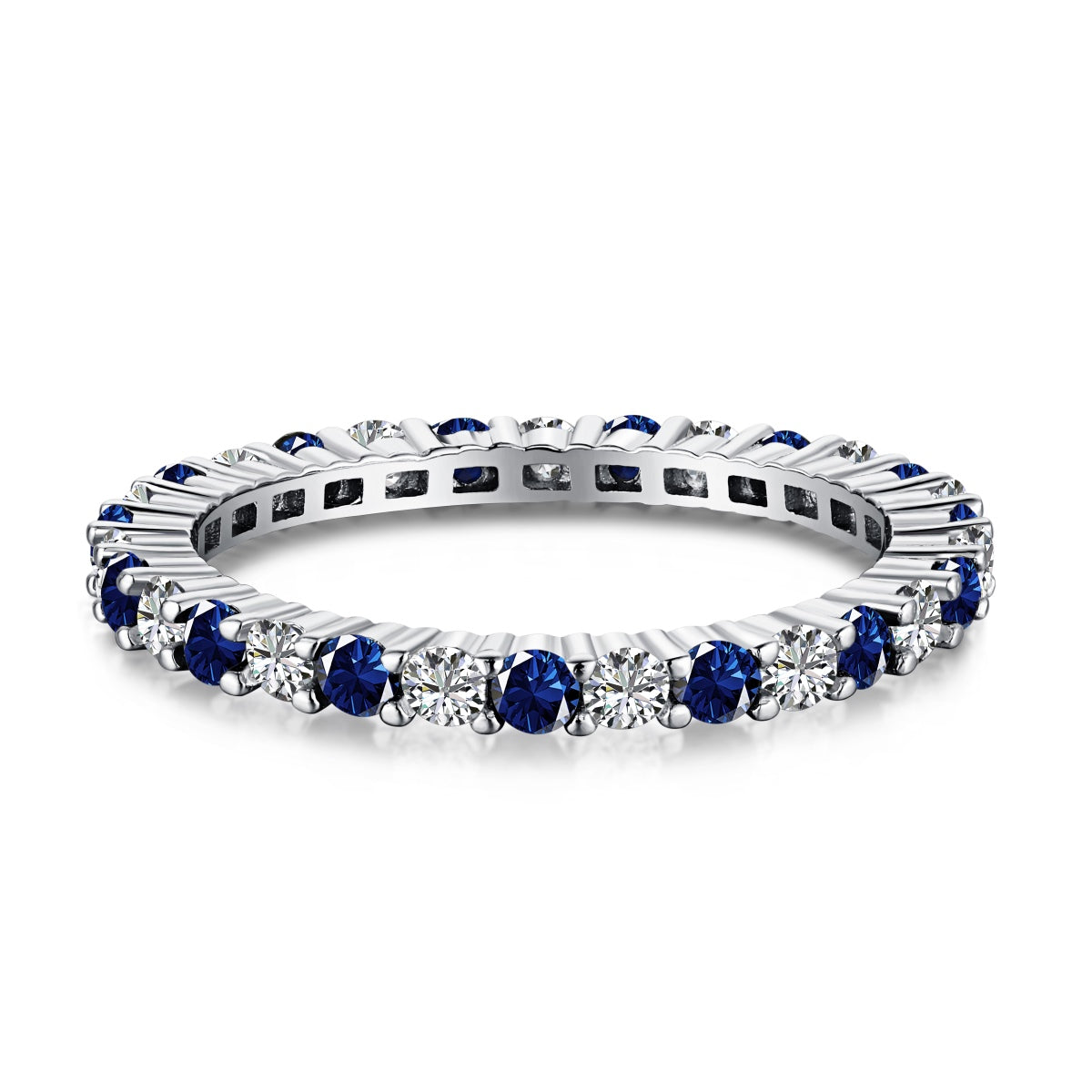 [Solara Jewelry ]絶妙なカラフルなラウンドカットテニスリング