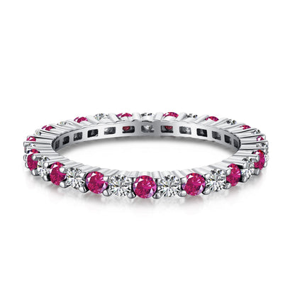 [Solara Jewelry ]絶妙なカラフルなラウンドカットテニスリング