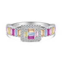 [Solara Jewelry ]Exquisite Colorful Radiant Cut Party Ring