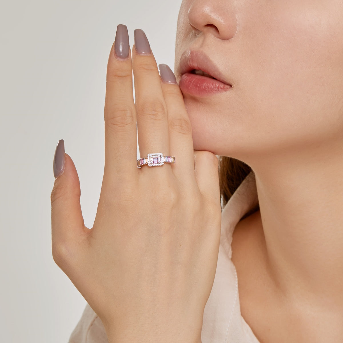 [Solara Jewelry ]Exquisite Colorful Radiant Cut Party Ring