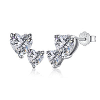 [Solara Jewelry ]Double Heart-Shape Classic Princess Style Earrings