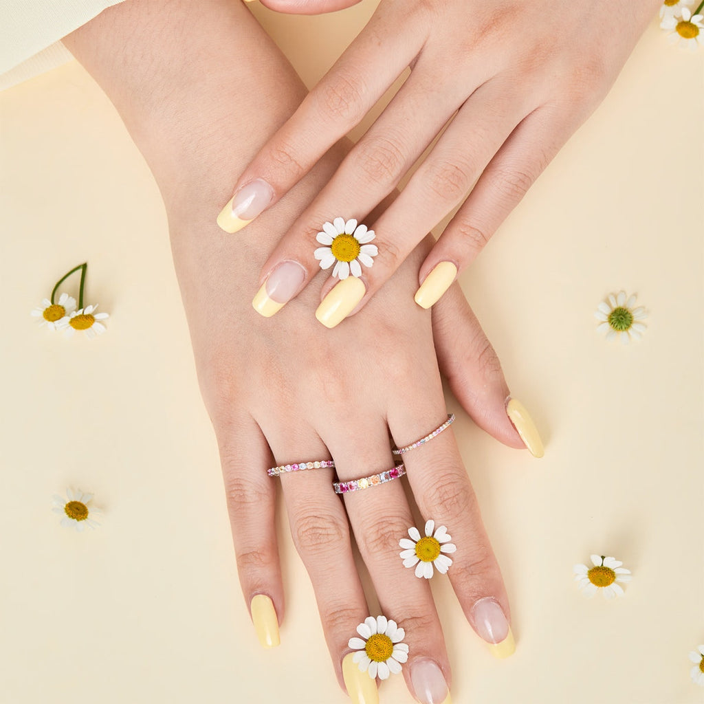 [Solara Schmuck ]Verzierter bunter runder Tennisring