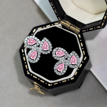 [Solara Jewelry] Ohrringe für Verliebte mit birnenförmigen und verschnörkelten Blumen