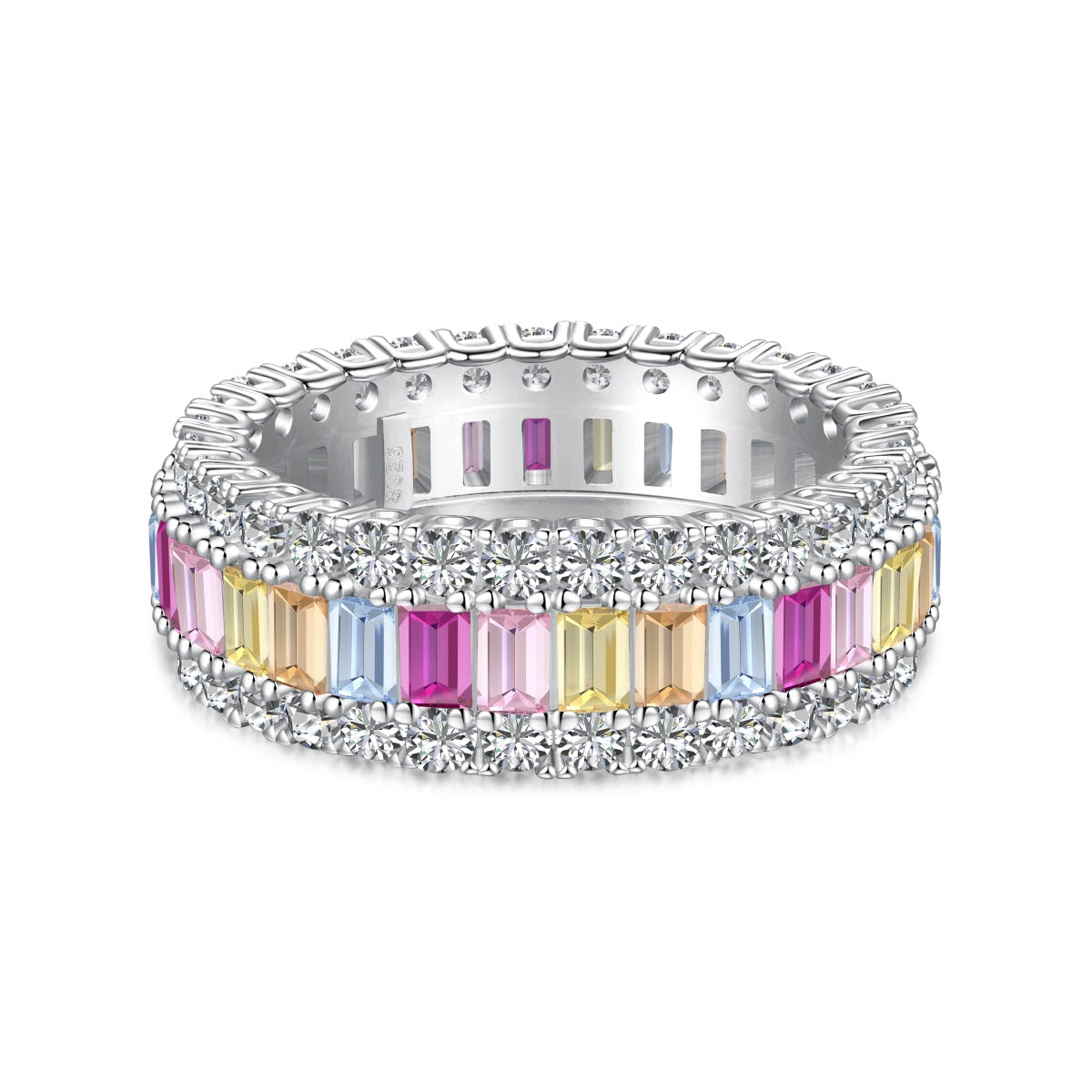 [Solara Jewelry ]可憐なカラフルなラディアントカットのデイリーリング