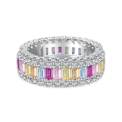 [Solara Jewelry ]可憐なカラフルなラディアントカットのデイリーリング