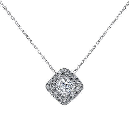 [Solara Jewelry ]Funkelnde Halskette mit Asscher-Schliff