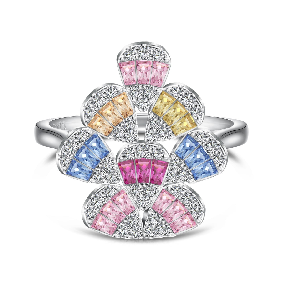 [Solara Jewelry] キラキラ輝くカラフルなティアドロップ型デイリーリング