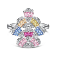 [Solara Jewelry ]Sparkling Colorful Water Drop Shape Daily Ring